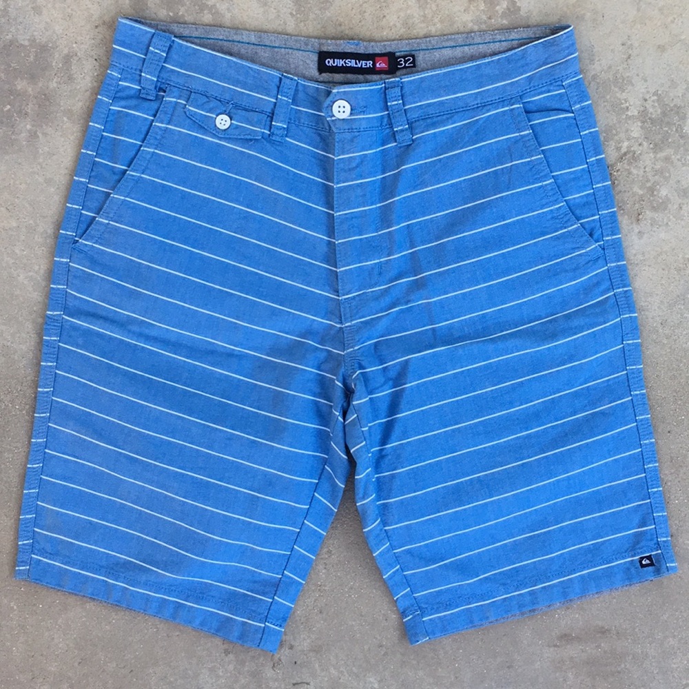 Quiksilver Men’s Blue Striped Shorts sz 32 - Picture 1 of 5